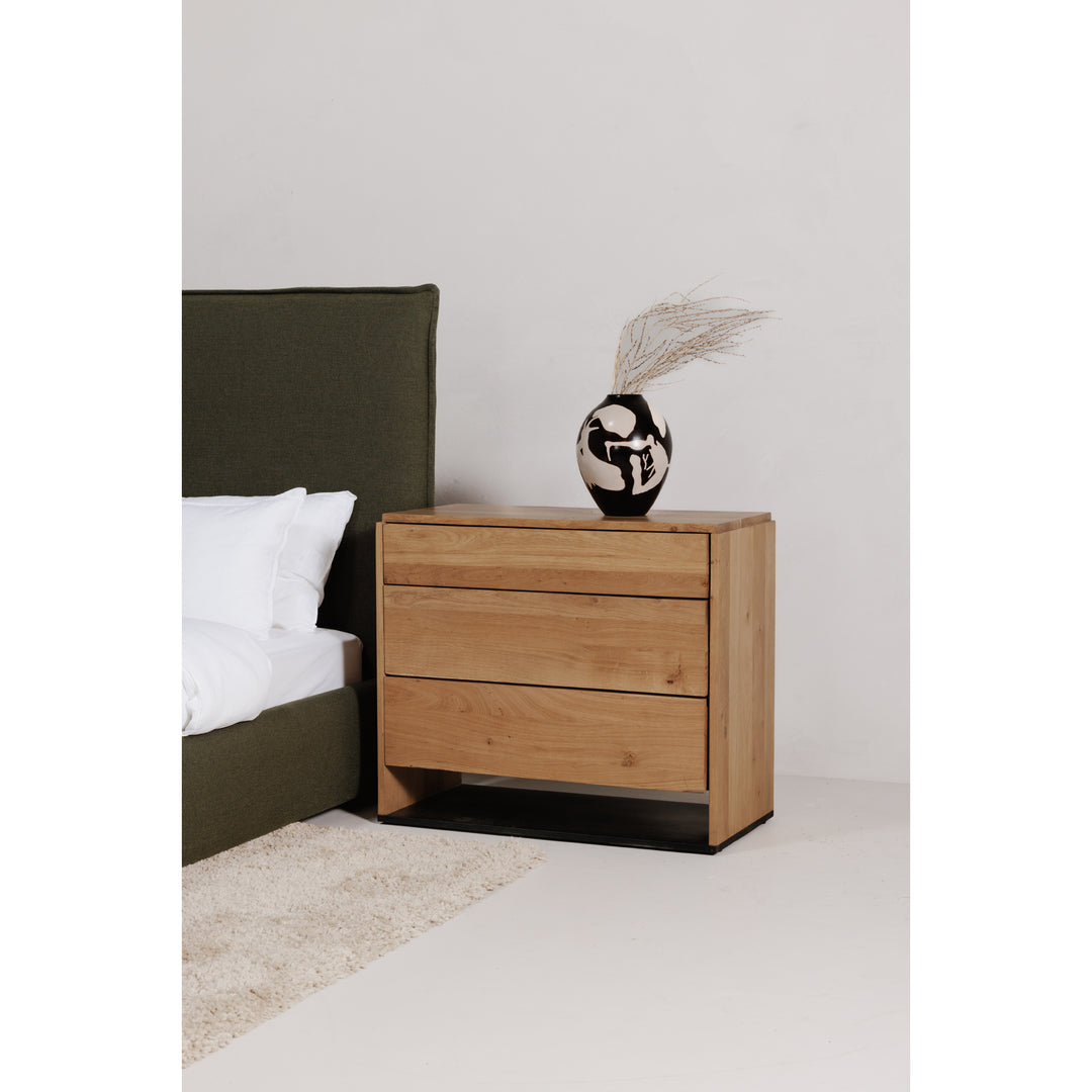 American Home Furniture | Moe's Home Collection - Quinton3 Drawer Nightstand Natural Oak