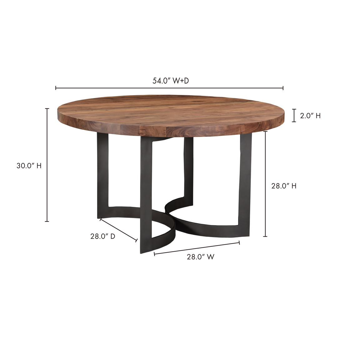 American Home Furniture | Moe's Home Collection - Bent Round Dining Table 54In Smoked