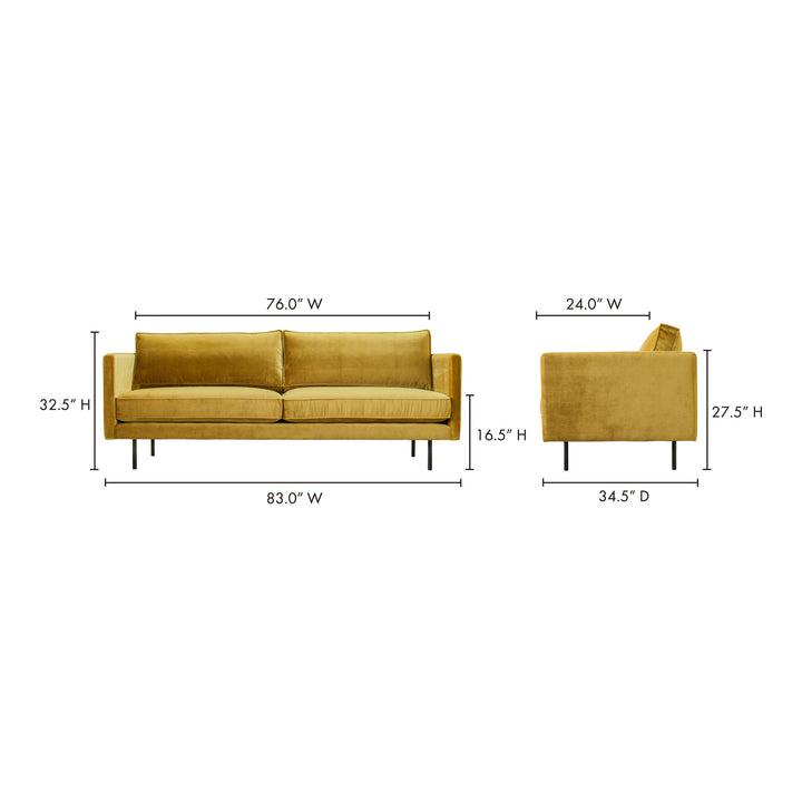 American Home Furniture | Moe's Home Collection - Raphael Sofa Mustard