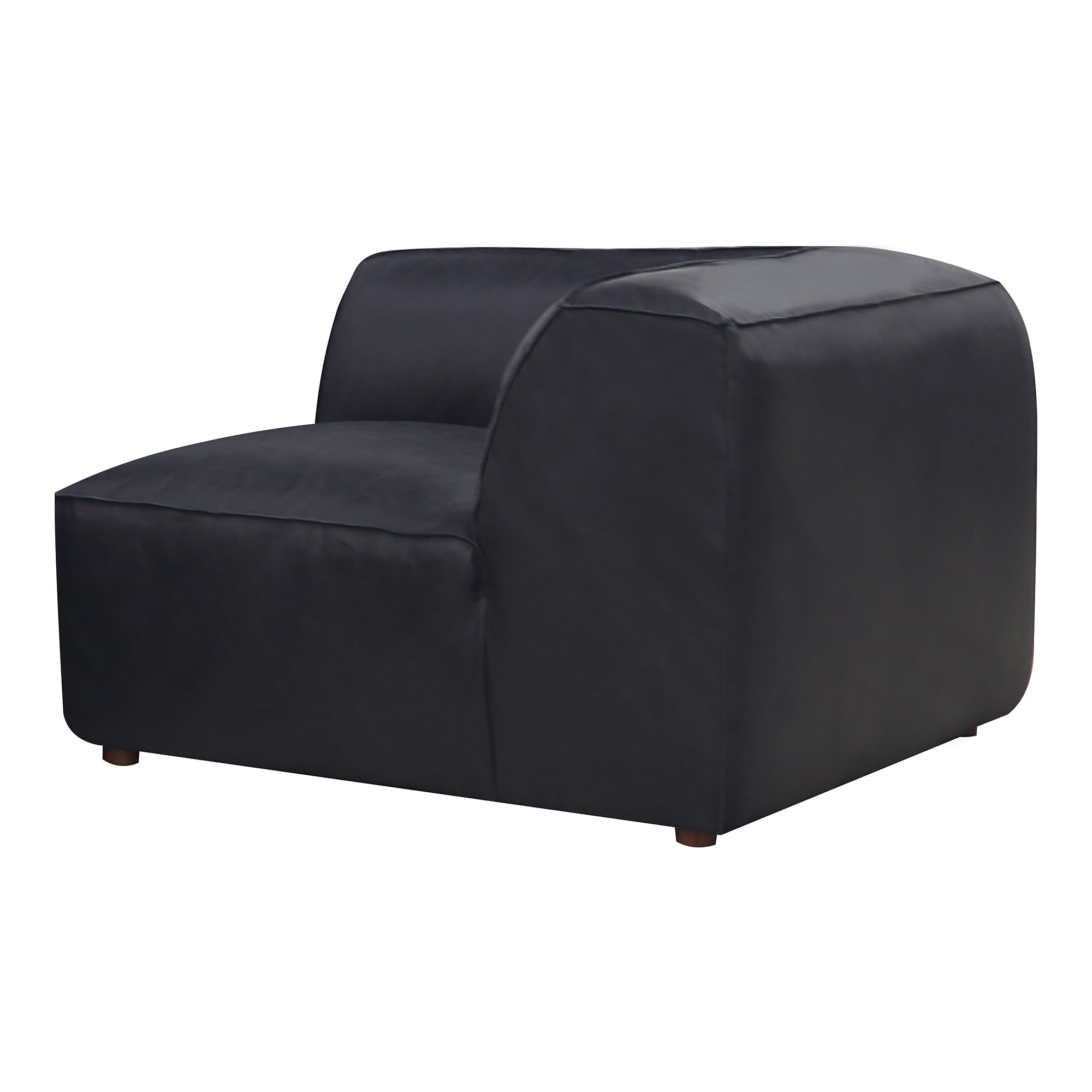 Black leather corner outlet chair