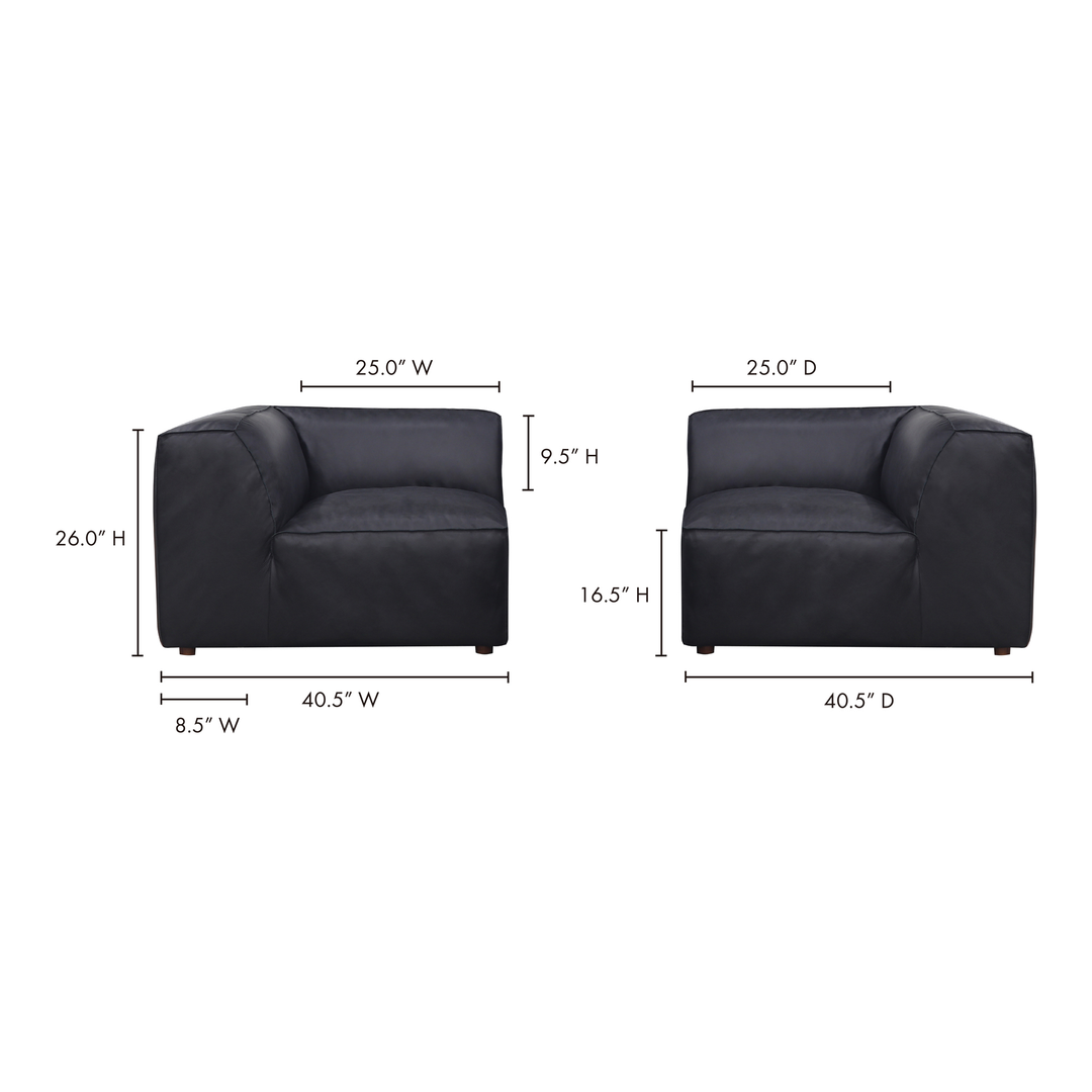 American Home Furniture | Moe's Home Collection - Form Corner Chair Vantage Black Leather