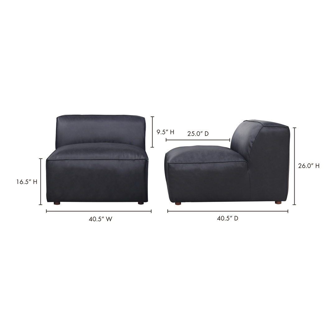 American Home Furniture | Moe's Home Collection - Form Slipper Chair Vantage Black Leather