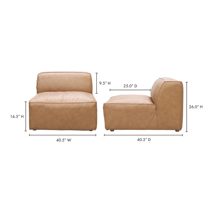 American Home Furniture | Moe's Home Collection - Form Slipper Chair Sonoran Tan Leather