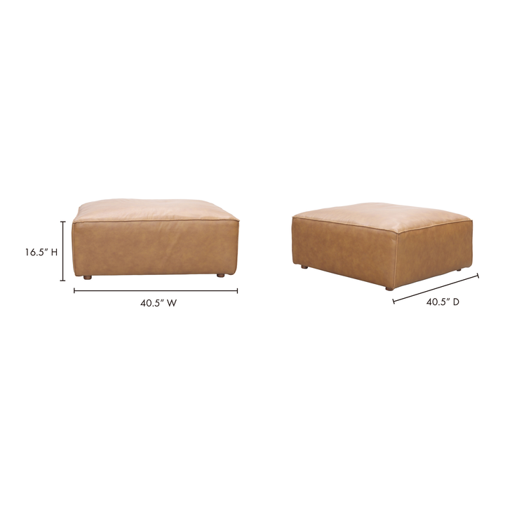 American Home Furniture | Moe's Home Collection - Form Ottoman Sonoran Tan Leather