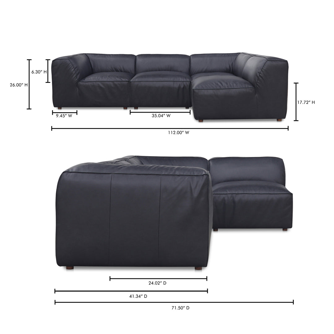 American Home Furniture | Moe's Home Collection - Form Signature Modular Sectional Vantage Black Leather