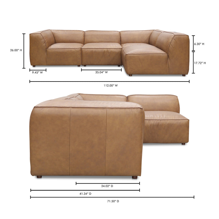 American Home Furniture | Moe's Home Collection - Form Signature Modular Sectional Sonoran Tan Leather