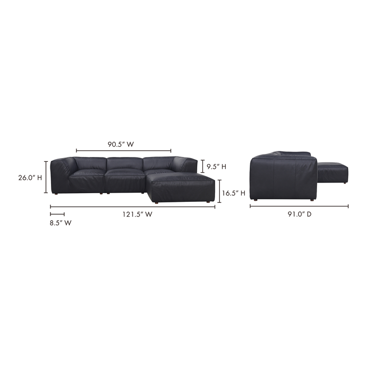 American Home Furniture | Moe's Home Collection - Form Lounge Modular Sectional Vantage Black Leather