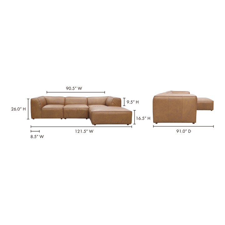 American Home Furniture | Moe's Home Collection - Form Lounge Modular Sectional Sonoran Tan Leather