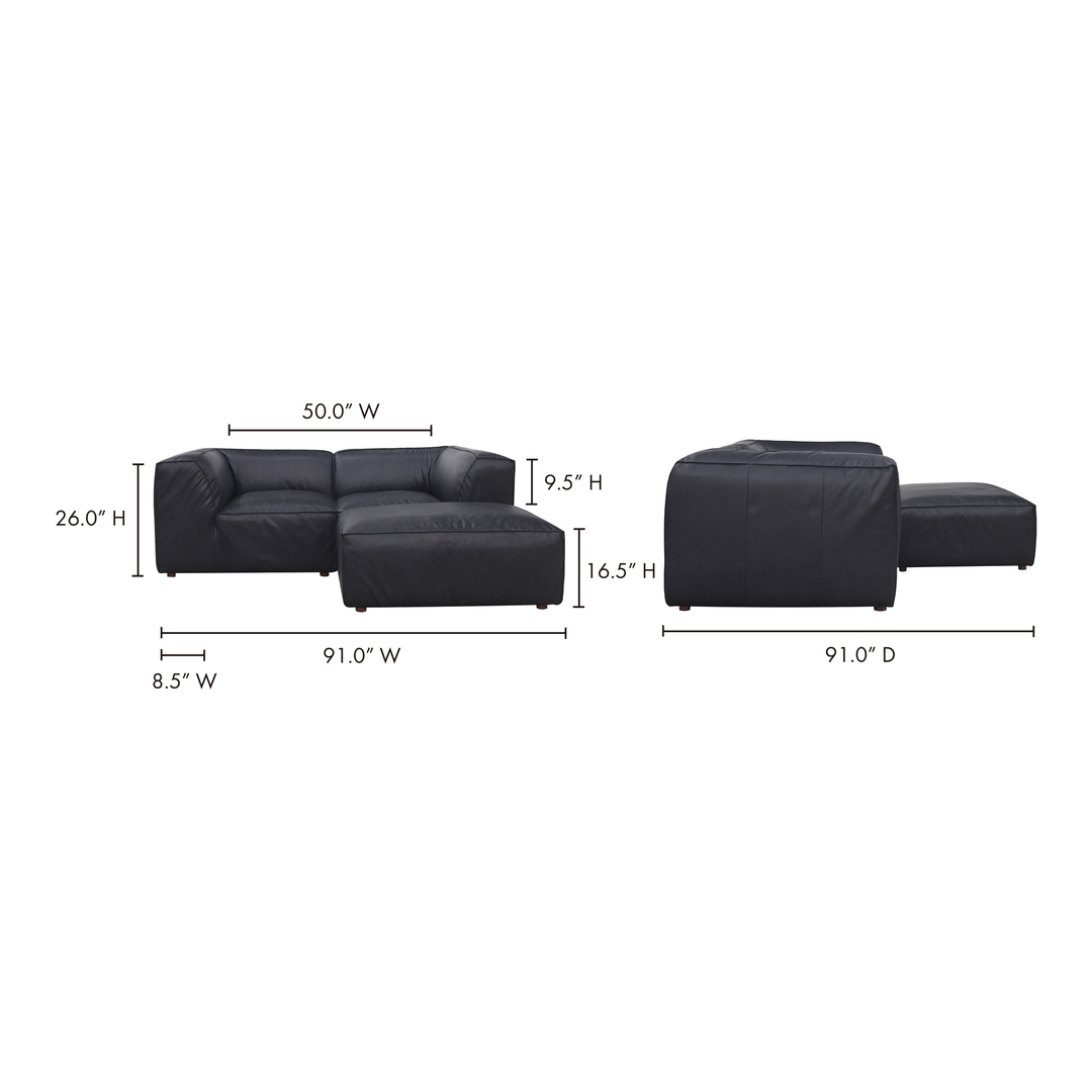 American Home Furniture | Moe's Home Collection - Form Nook Modular Sectional Vantage Black Leather