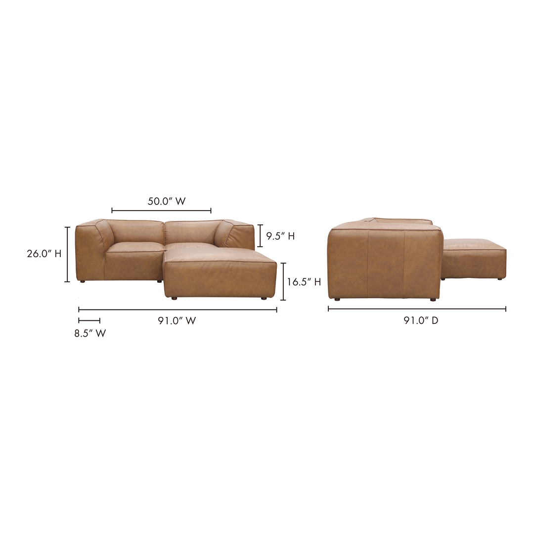 American Home Furniture | Moe's Home Collection - Form Nook Modular Sectional Sonoran Tan Leather