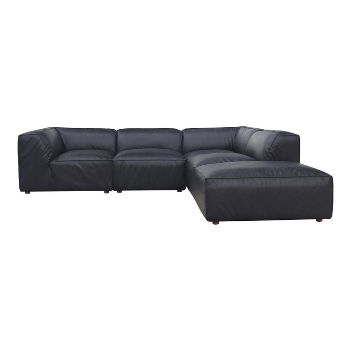 American Home Furniture | Moe's Home Collection - Form Classic L Modular Sectional Vantage Black Leather