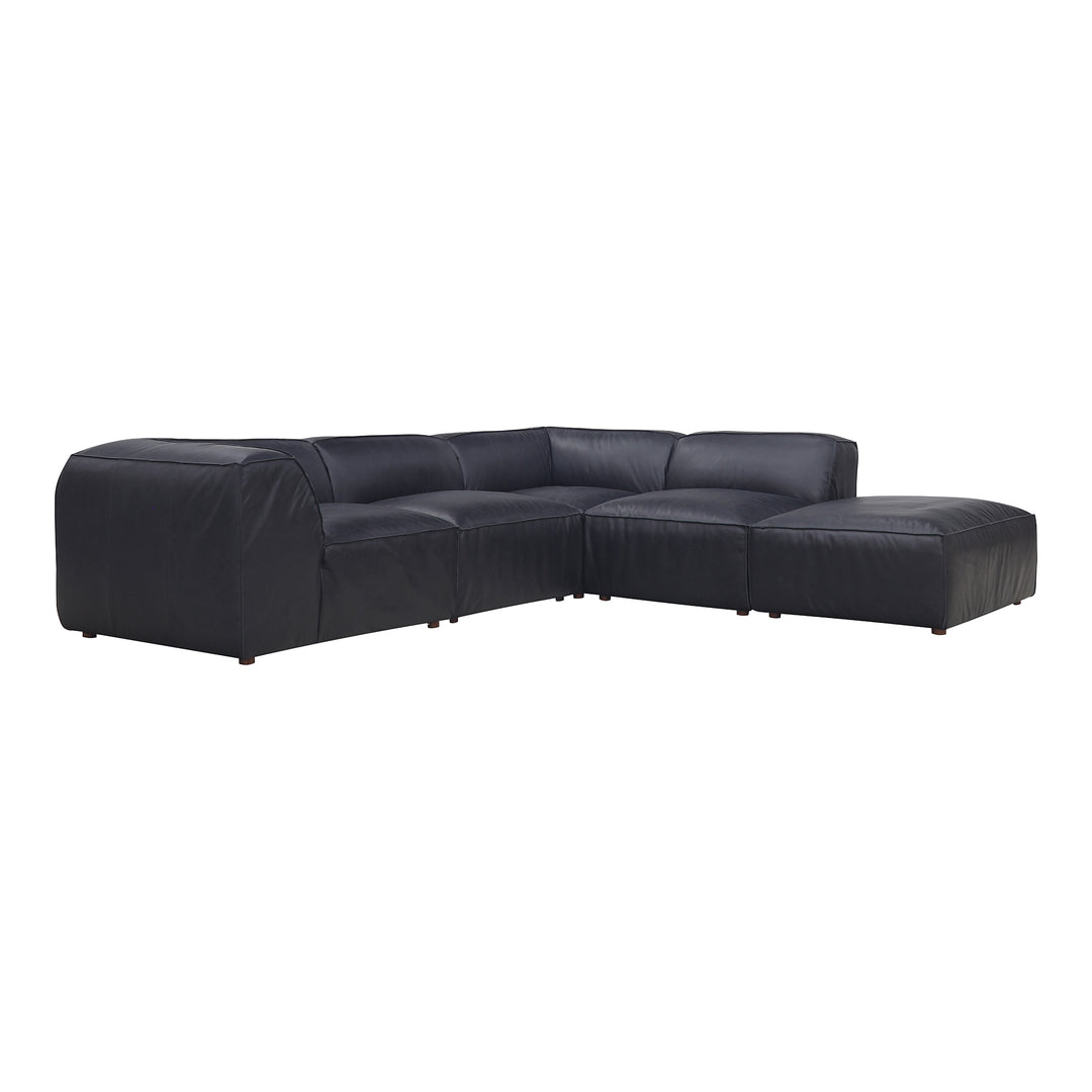 American Home Furniture | Moe's Home Collection - Form Classic L Modular Sectional Vantage Black Leather