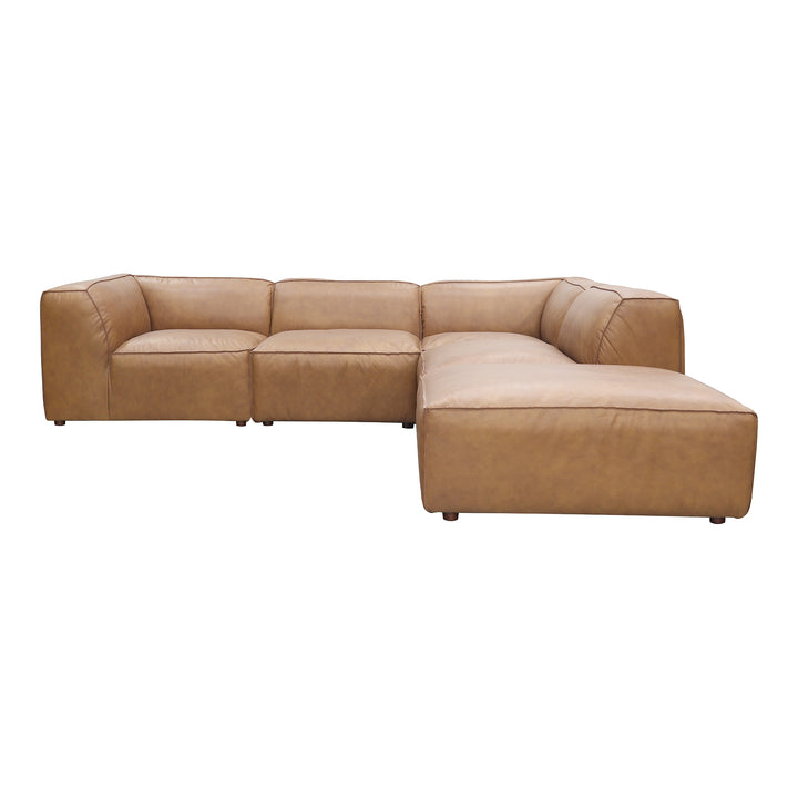 American Home Furniture | Moe's Home Collection - Form Classic L Modular Sectional Sonoran Tan Leather
