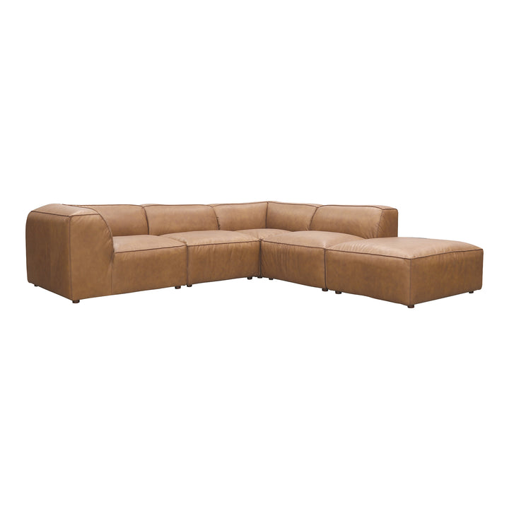 American Home Furniture | Moe's Home Collection - Form Classic L Modular Sectional Sonoran Tan Leather