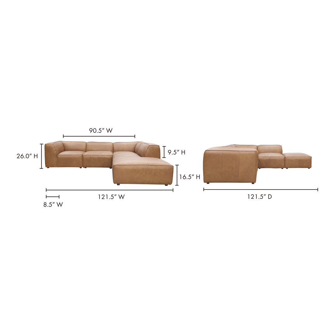 American Home Furniture | Moe's Home Collection - Form Classic L Modular Sectional Sonoran Tan Leather