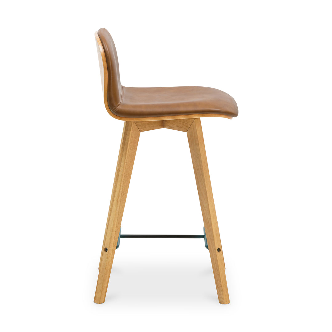 American Home Furniture | Moe's Home Collection - Napoli Leather Counter Stool Tan