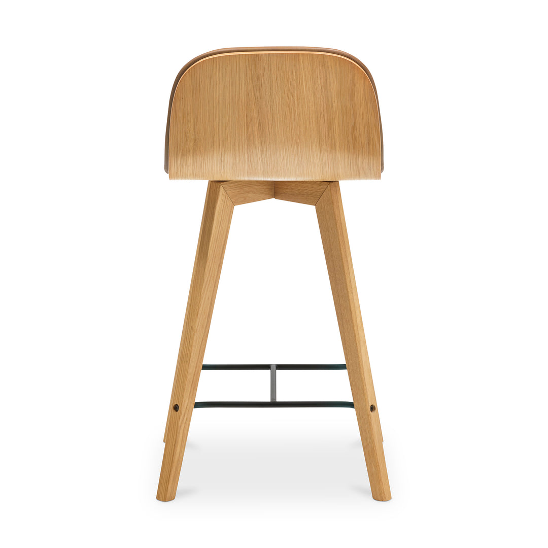 American Home Furniture | Moe's Home Collection - Napoli Leather Counter Stool Tan