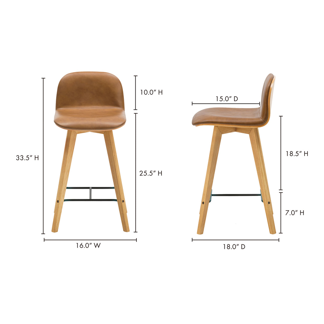 American Home Furniture | Moe's Home Collection - Napoli Leather Counter Stool Tan