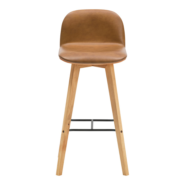 American Home Furniture | Moe's Home Collection - Napoli Leather Barstool Tan