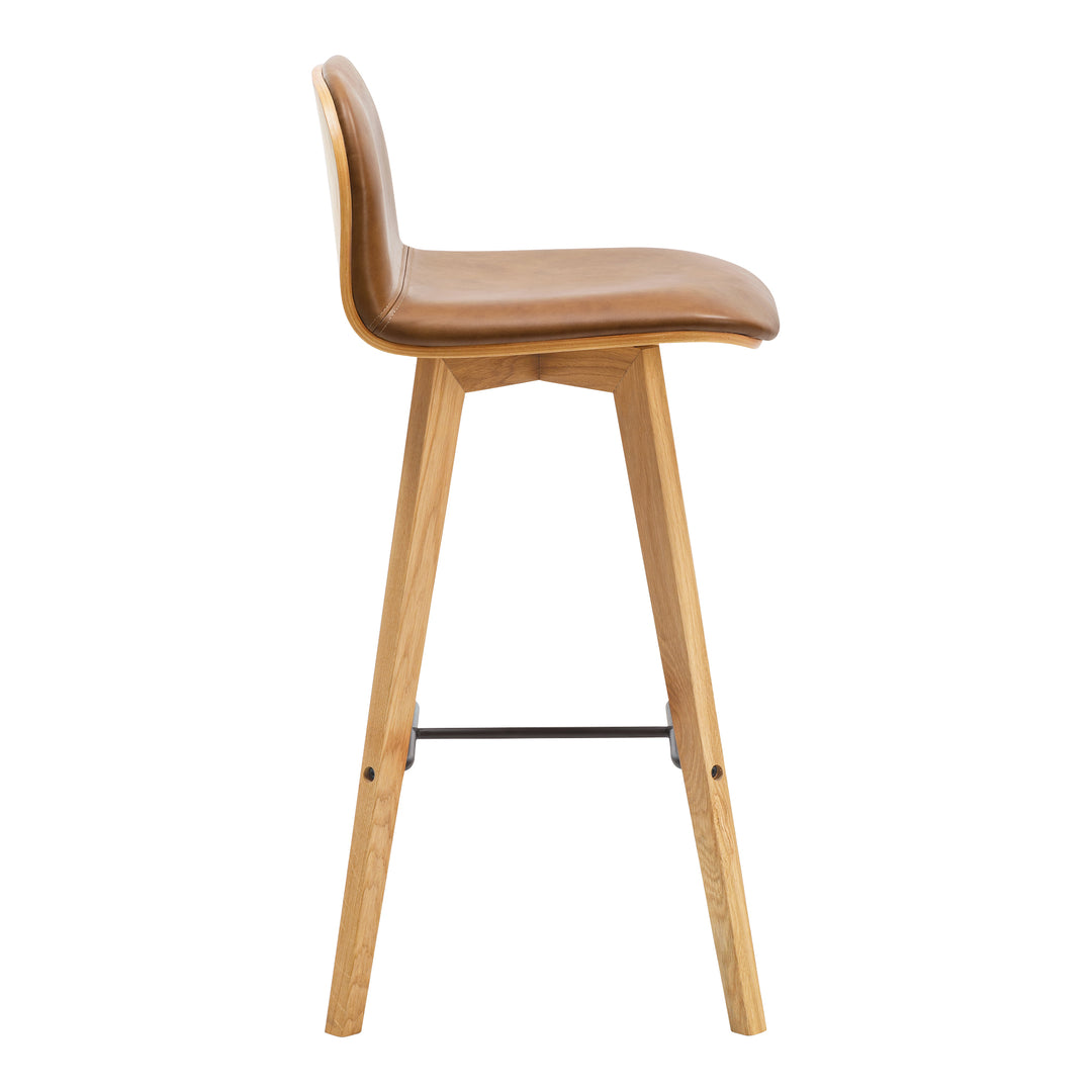 American Home Furniture | Moe's Home Collection - Napoli Leather Barstool Tan