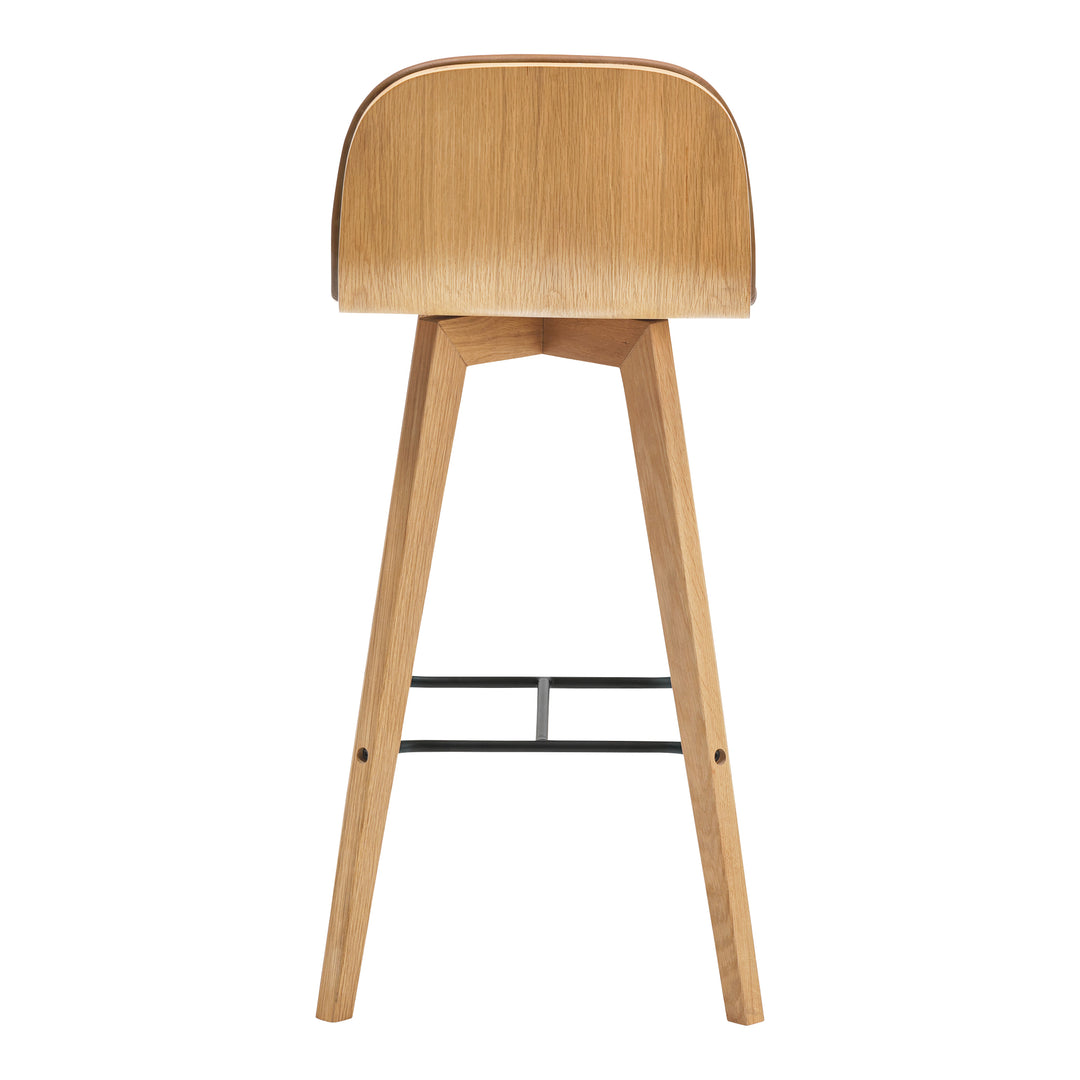 American Home Furniture | Moe's Home Collection - Napoli Leather Barstool Tan