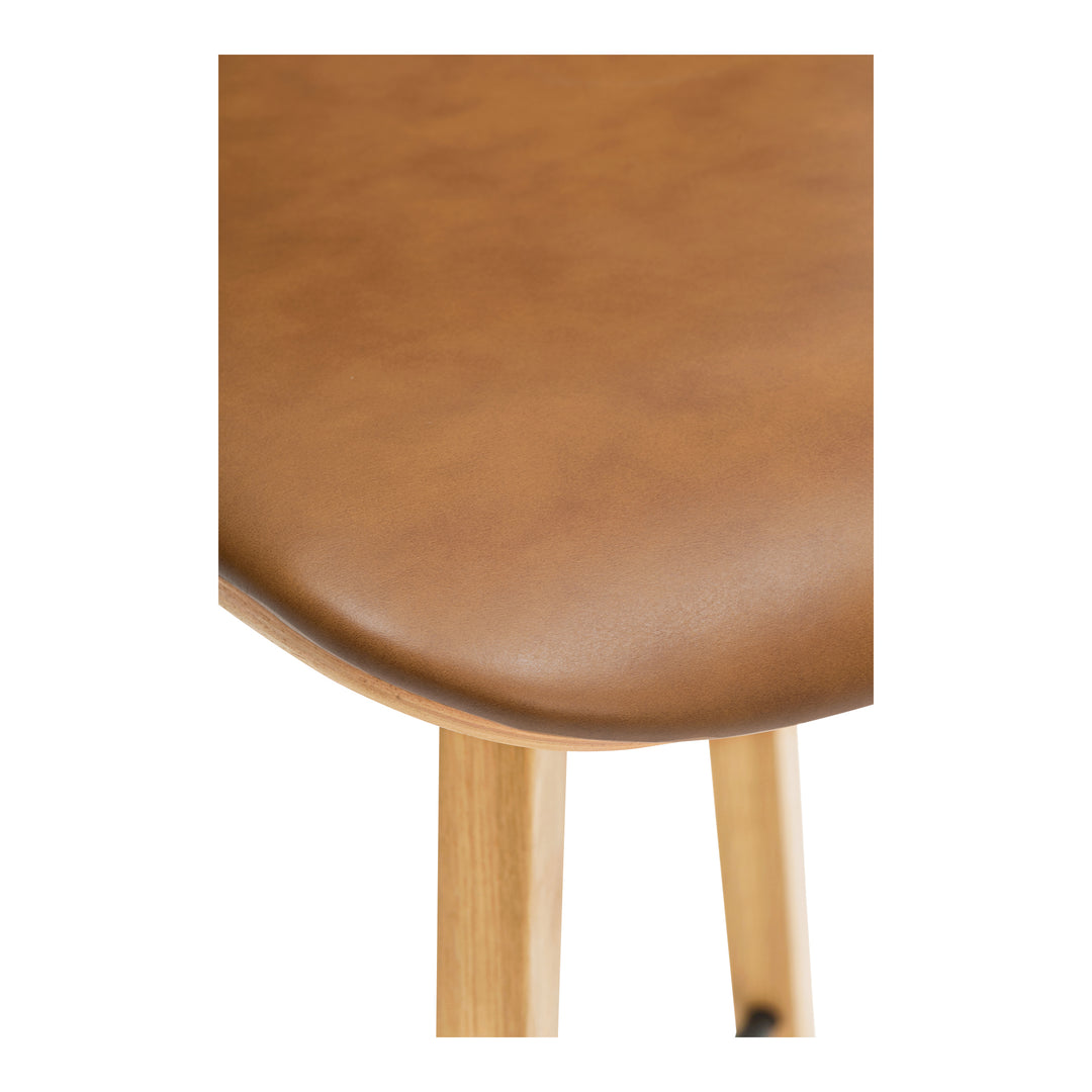 American Home Furniture | Moe's Home Collection - Napoli Leather Barstool Tan