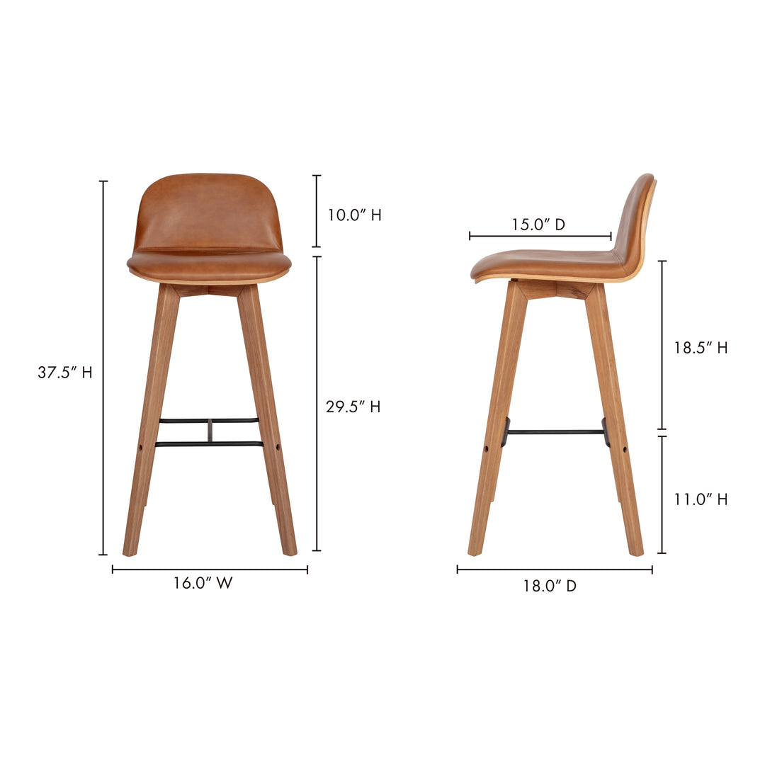 American Home Furniture | Moe's Home Collection - Napoli Leather Barstool Tan