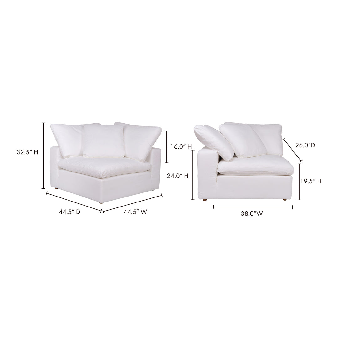 American Home Furniture | Moe's Home Collection - Clay Corner Chair Performance Fabric White