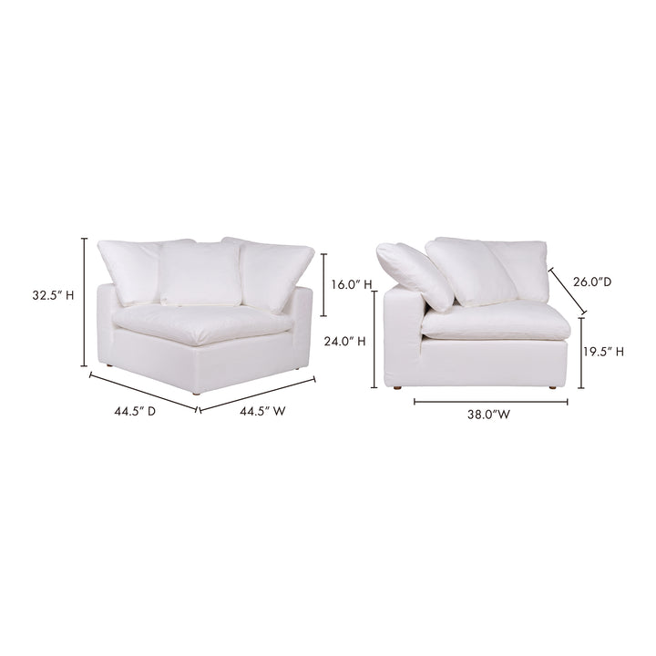 American Home Furniture | Moe's Home Collection - Clay Corner Chair Performance Fabric White