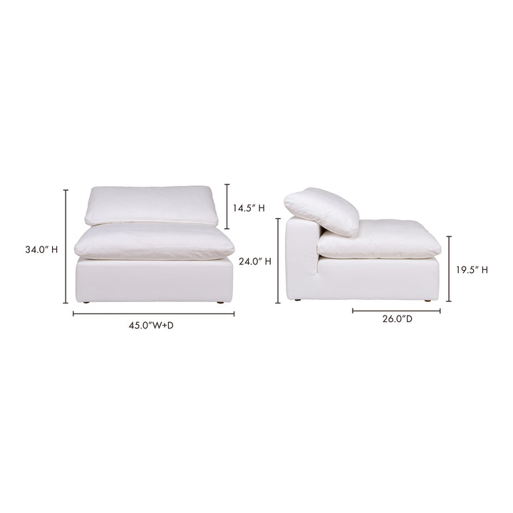 American Home Furniture | Moe's Home Collection - Clay Slipper Chair Performance Fabric White