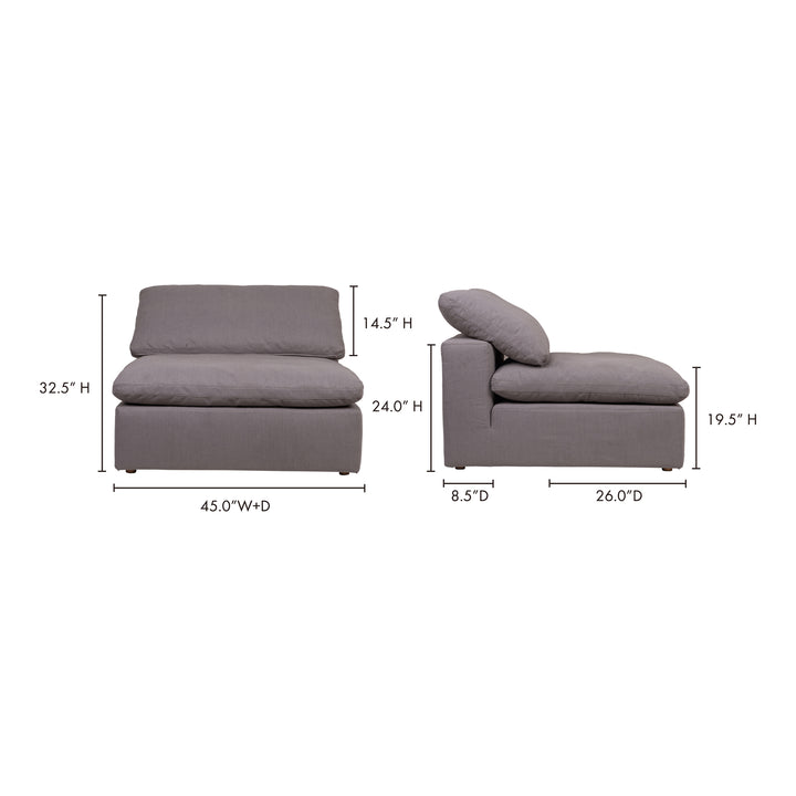 American Home Furniture | Moe's Home Collection - Clay Slipper Chair Performance Fabric Light Grey