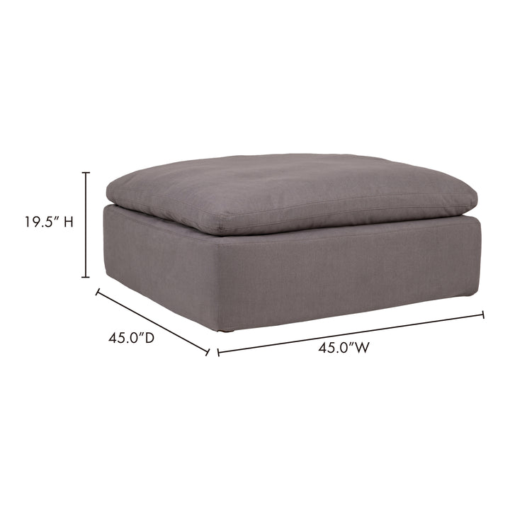 American Home Furniture | Moe's Home Collection - Clay Ottoman Performance Fabric Light Grey