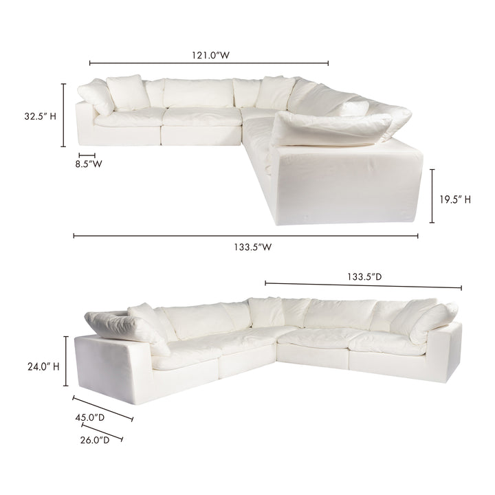 American Home Furniture | Moe's Home Collection - Clay Classic Modular Sectional Performance Fabric White