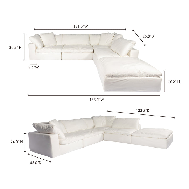American Home Furniture | Moe's Home Collection - Clay Dream Modular Sectional Performance Fabric White