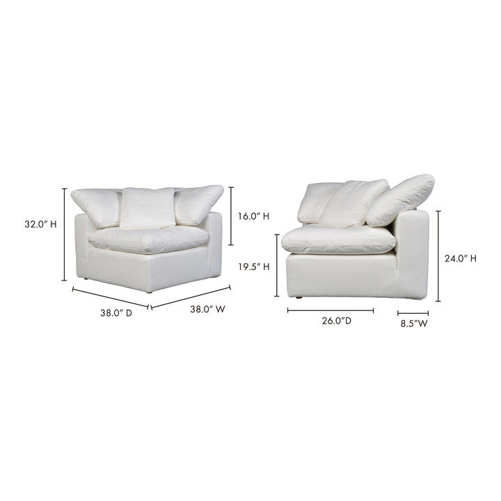 American Home Furniture | Moe's Home Collection - Terra Condo Corner Chair Performance Fabric White