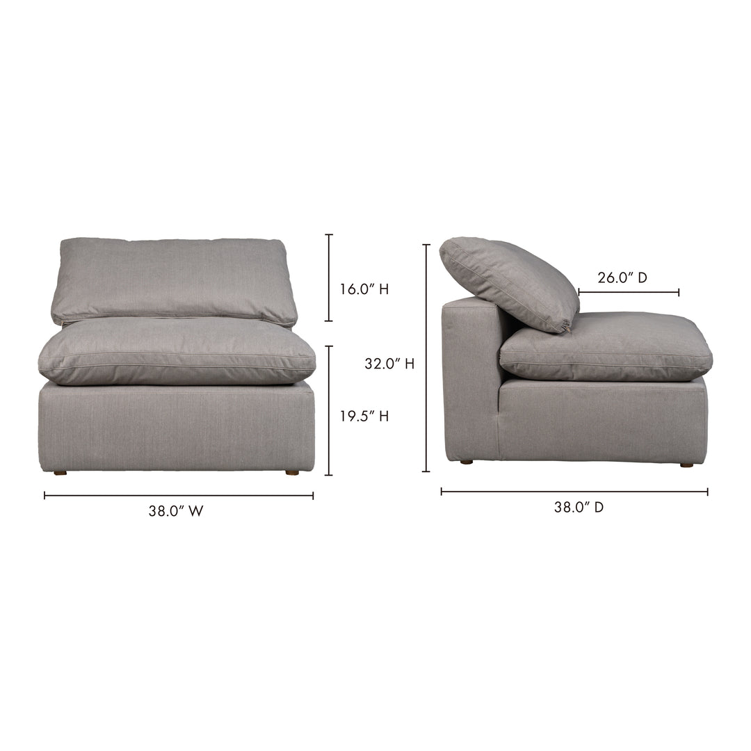 American Home Furniture | Moe's Home Collection - Terra Condo Slipper Chair Performance Fabric Light Grey