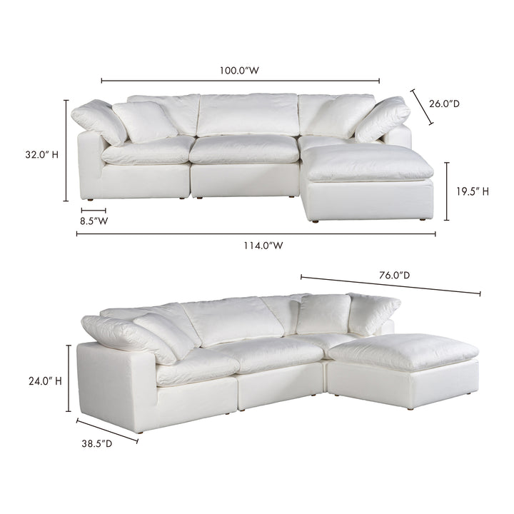 American Home Furniture | Moe's Home Collection - Terra Condo Lounge Modular Sectional Performance Fabric White