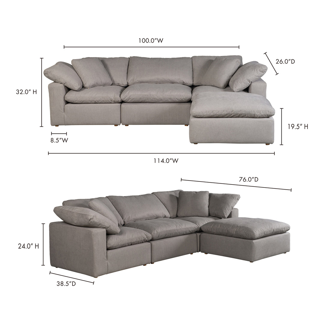 American Home Furniture | Moe's Home Collection - Terra Condo Lounge Modular Sectional Performance Fabric Light Grey