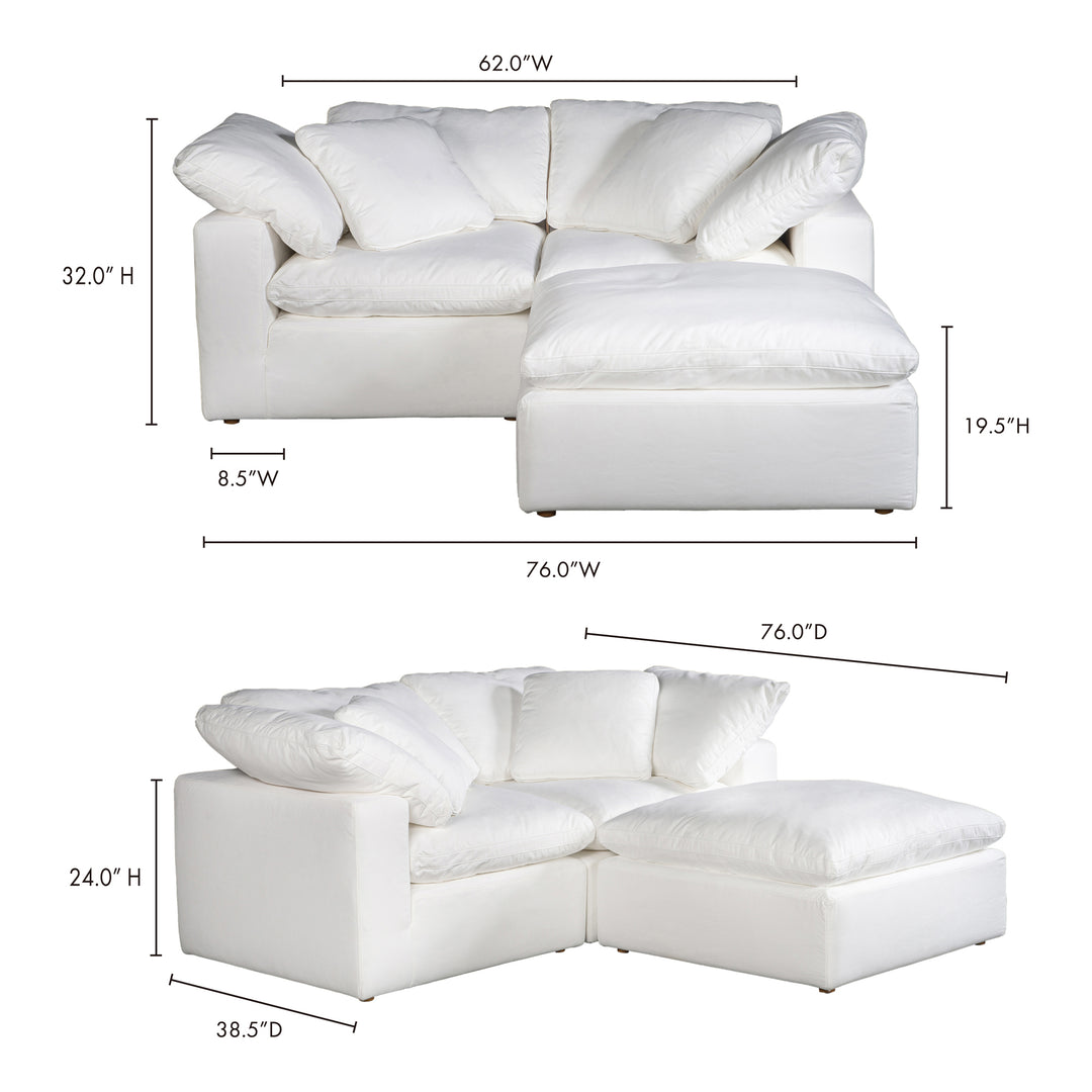 American Home Furniture | Moe's Home Collection - Terra Condo Nook Modular Sectional Performance Fabric White