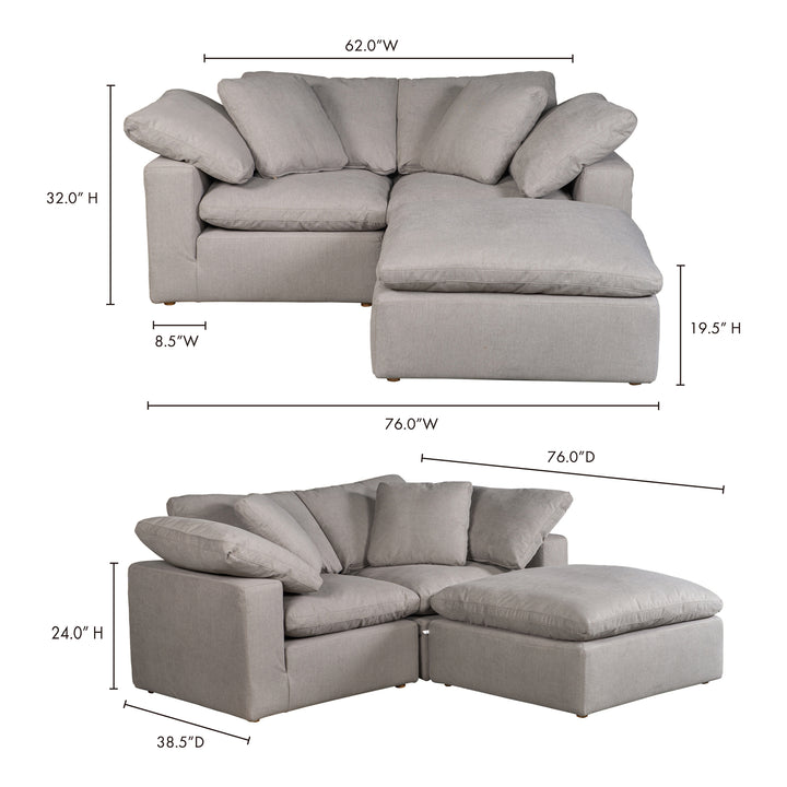 American Home Furniture | Moe's Home Collection - Terra Condo Nook Modular Sectional Performance Fabric Light Grey