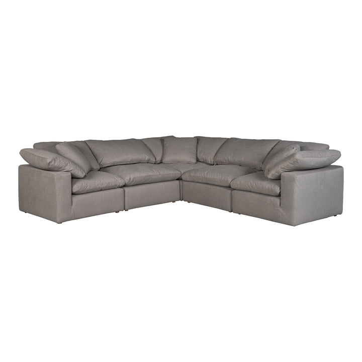 American Home Furniture | Moe's Home Collection - Terra Condo Classic L Modular Sectional Performance Fabric Light Grey