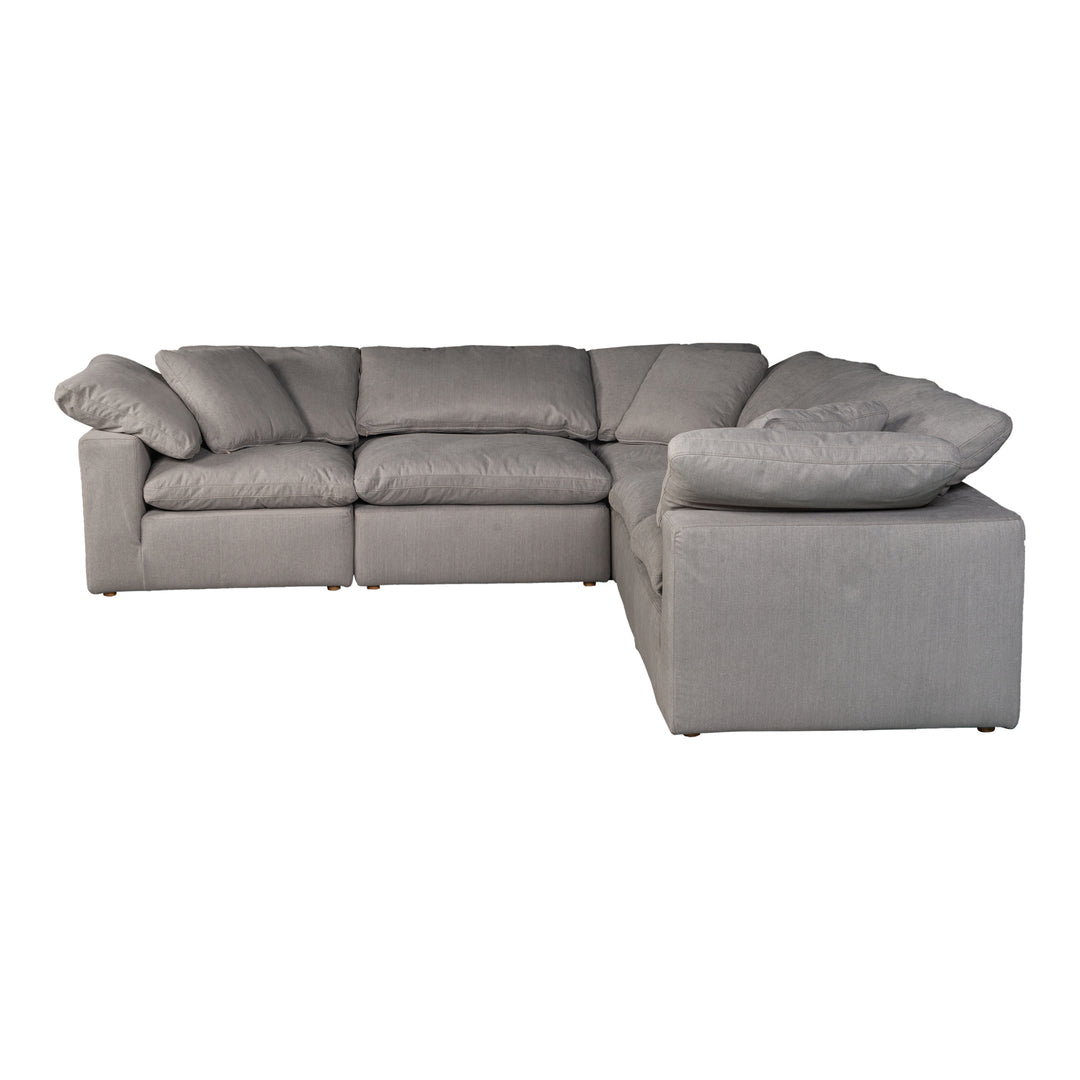 American Home Furniture | Moe's Home Collection - Terra Condo Classic L Modular Sectional Performance Fabric Light Grey