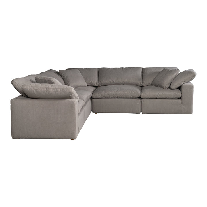 American Home Furniture | Moe's Home Collection - Terra Condo Classic L Modular Sectional Performance Fabric Light Grey