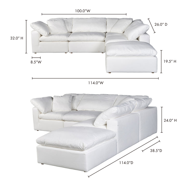 American Home Furniture | Moe's Home Collection - Terra Condo Dream Modular Sectional Performance Fabric White