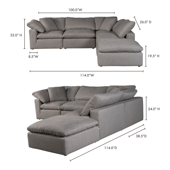 American Home Furniture | Moe's Home Collection - Terra Condo Dream Modular Sectional Performance Fabric Light Grey