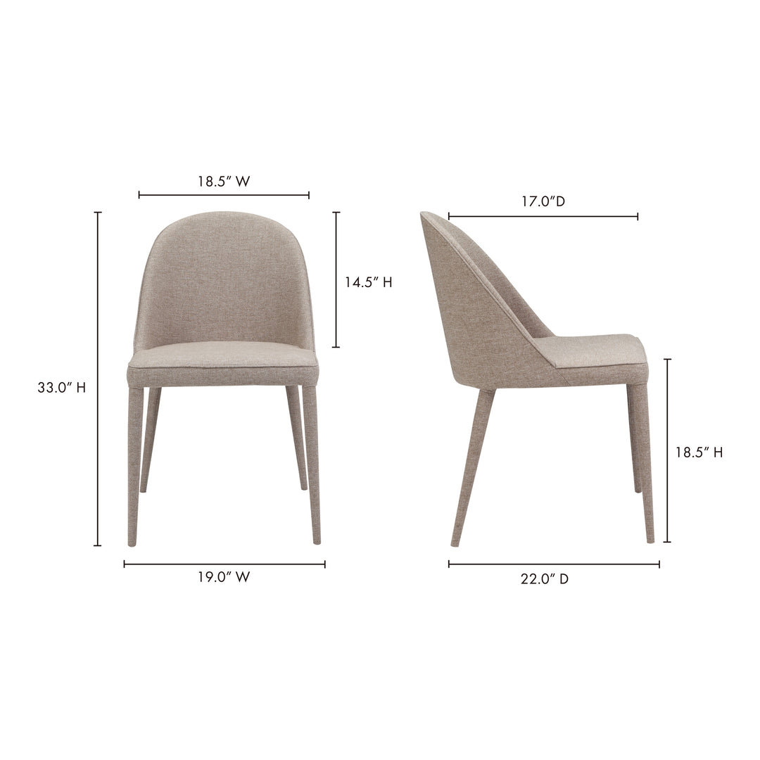 American Home Furniture | Moe's Home Collection - Burton Fabric Dining Chair Light Grey-Set Of Two