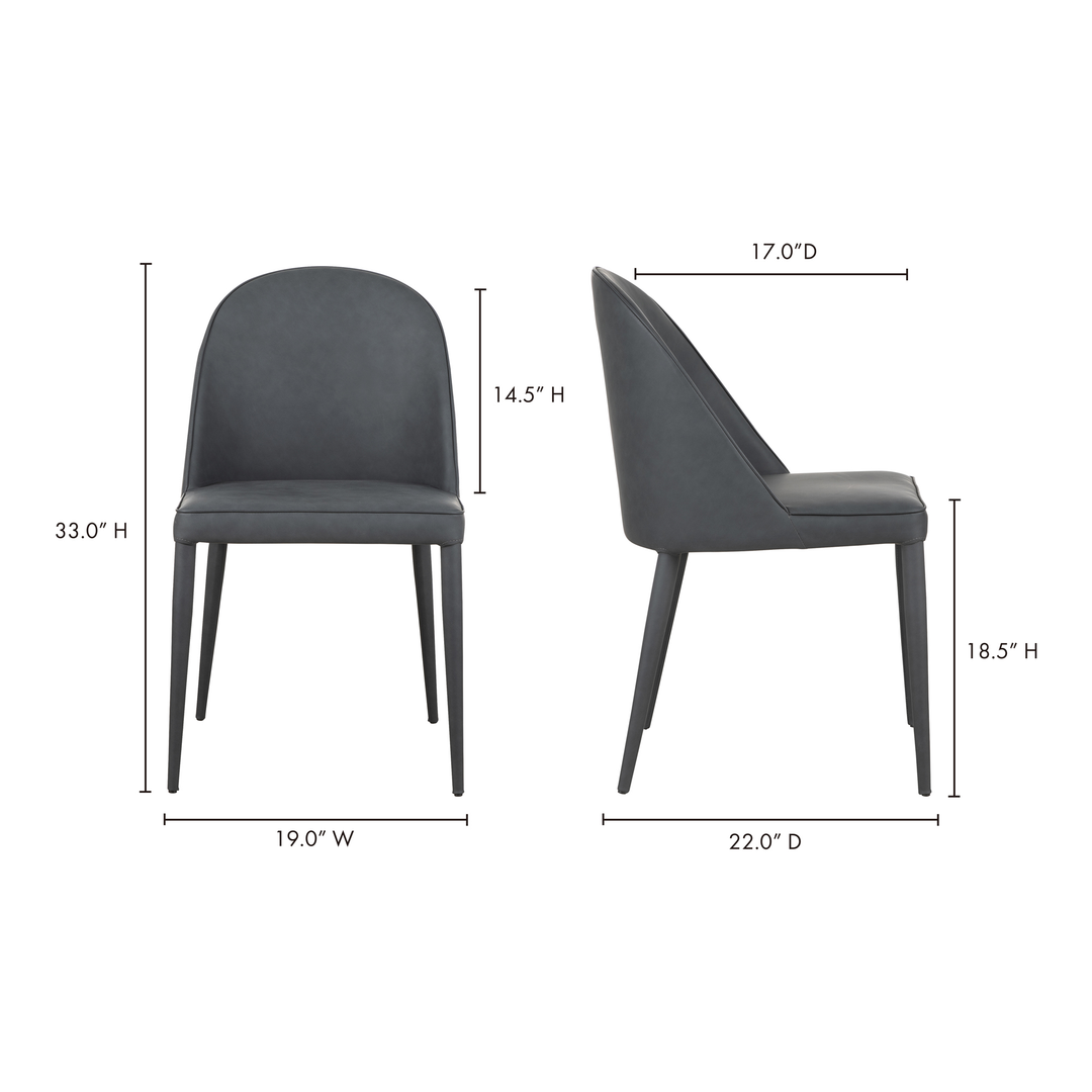 American Home Furniture | Moe's Home Collection - Burton Dining Chair Black Fade Vegan Leather-Set Of Two