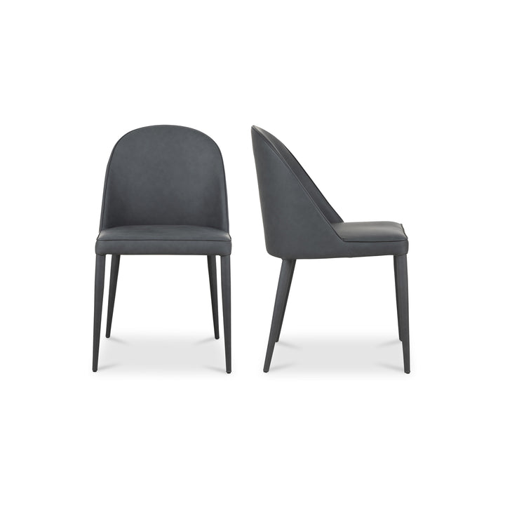 American Home Furniture | Moe's Home Collection - Burton Dining Chair Black Fade Vegan Leather-Set Of Two