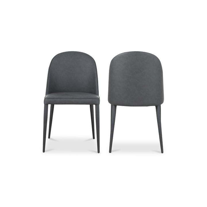 American Home Furniture | Moe's Home Collection - Burton Dining Chair Black Fade Vegan Leather-Set Of Two