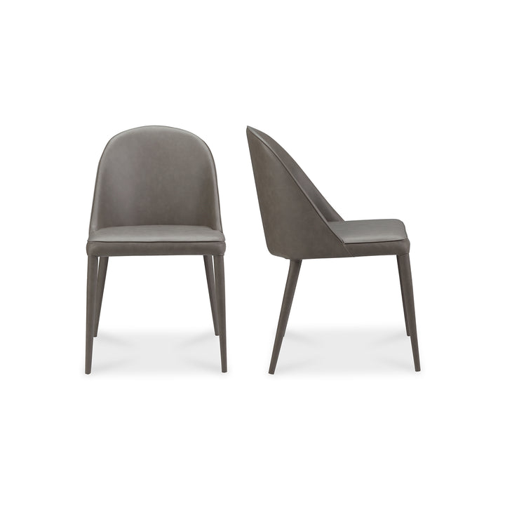 American Home Furniture | Moe's Home Collection - Burton Dining Chair Grey Vegan Leather-Set Of Two